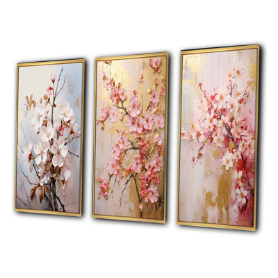 " Apple Blossom Monochromatic Elegance XII " 3 - Pieces