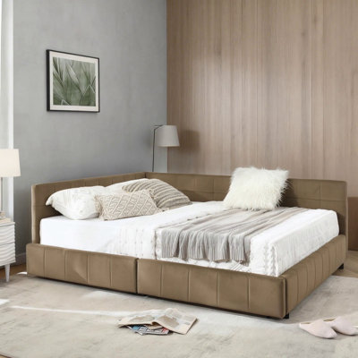 Structure de lit tapissier pour grand lit