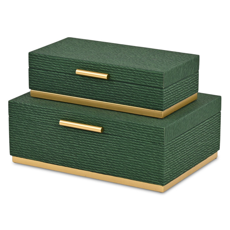 Ensemble de boîtes rectangulaires Kain, Vert