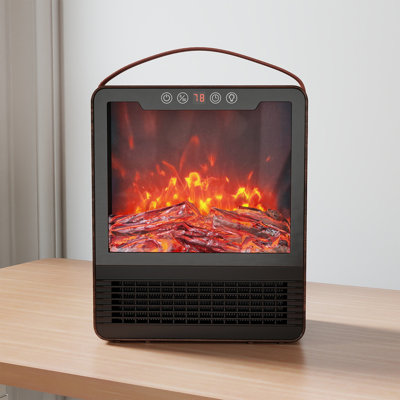 Petit chauffe-foyer électrique pour la maison, appareil de chauffage portatif avec flammes dansantes, arrêt automatique de sécurité et contrôle de la température pour les salons et les bureaux confortables