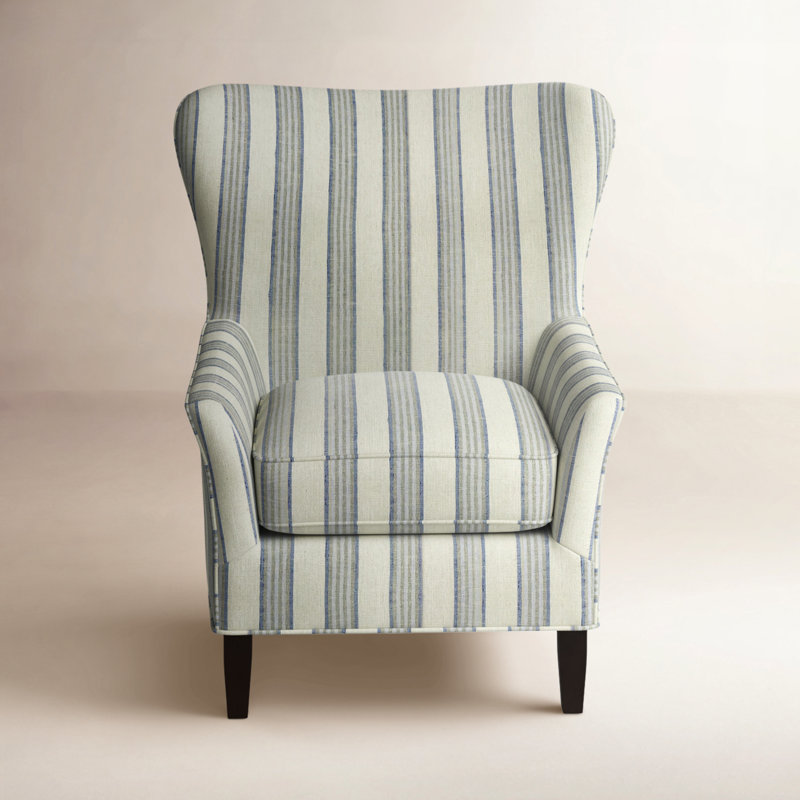 Mihara 35" W Polyester Wingback Chair, Ida Light Gray