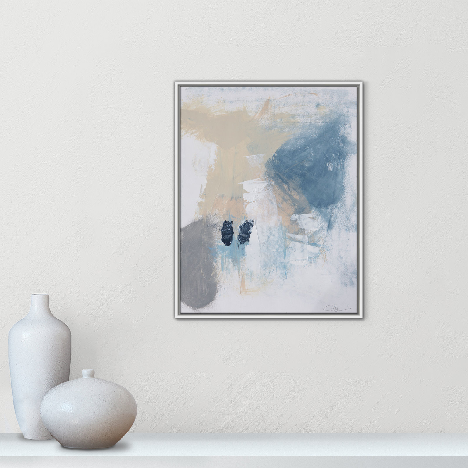 Runa "Coastal Carnival II" Print, White Floater Framed Canvas, No Mat, 29.5" H x 23.5" W x 2" D
