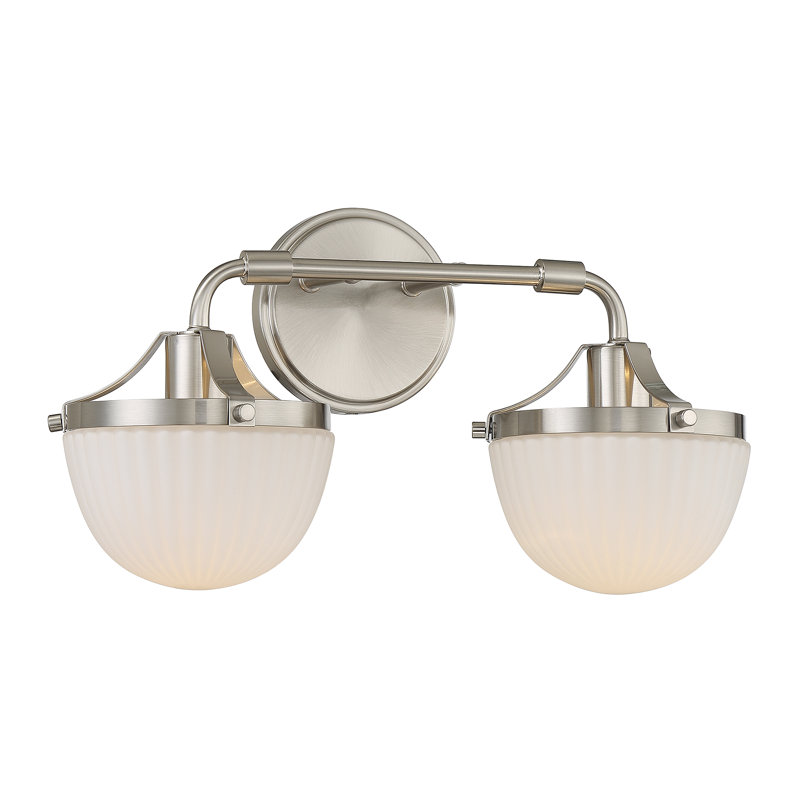 Éclairage pour salle de bain 2 lumières Brotons, Nickel satiné