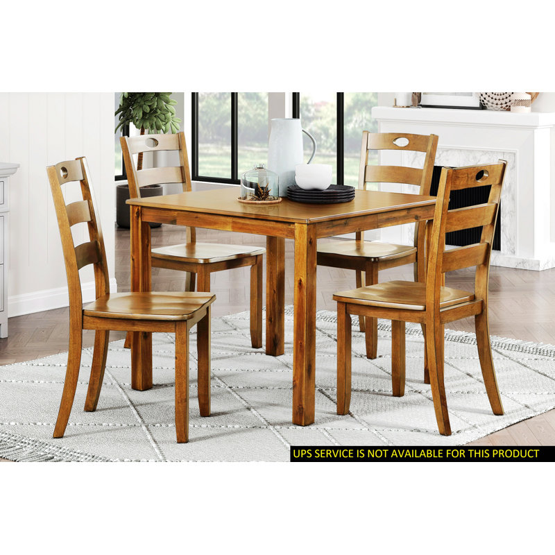 Ensemble de table classique et 4 chaises d'appoint en bois