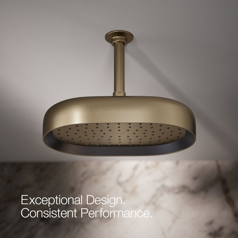 Statement™ 1.75 GPM Oblong 12 in. Rainhead with Katalyst Air-Induction Technology, Vibrant Brushed Bronze