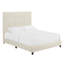 Grand lit plateforme tapissier capitonné beige
