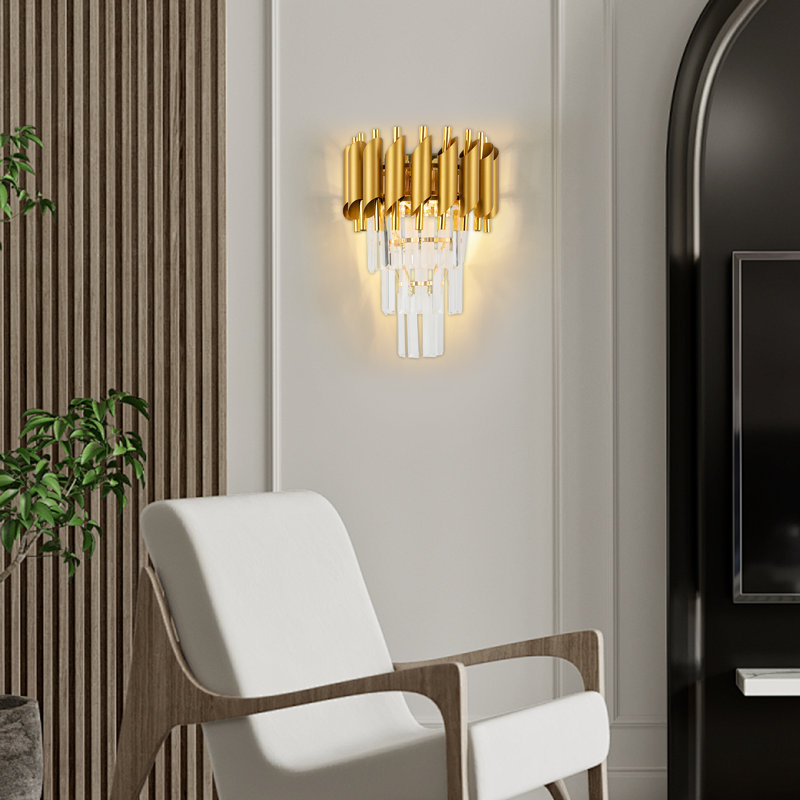Lampe murale en cristal 2 lumières Imhotep, Gold