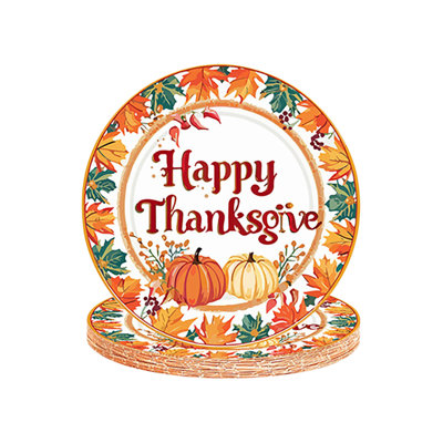Thanksgiving Decorations Thanksgiving Theme Party Tableware Set Disposable Decorative Tableware Paper Set