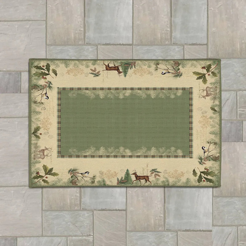 Tapis d'extérieur Woodland Forest Laural Home, Rectangle 4 pi x 6 pi