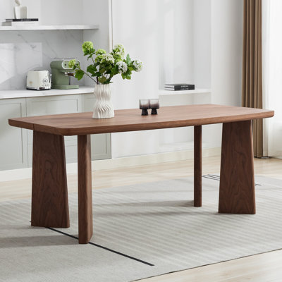 70.87'' Rectangular Dining Table With Solid Wood Legs, Modern Dining Table For Dining Room