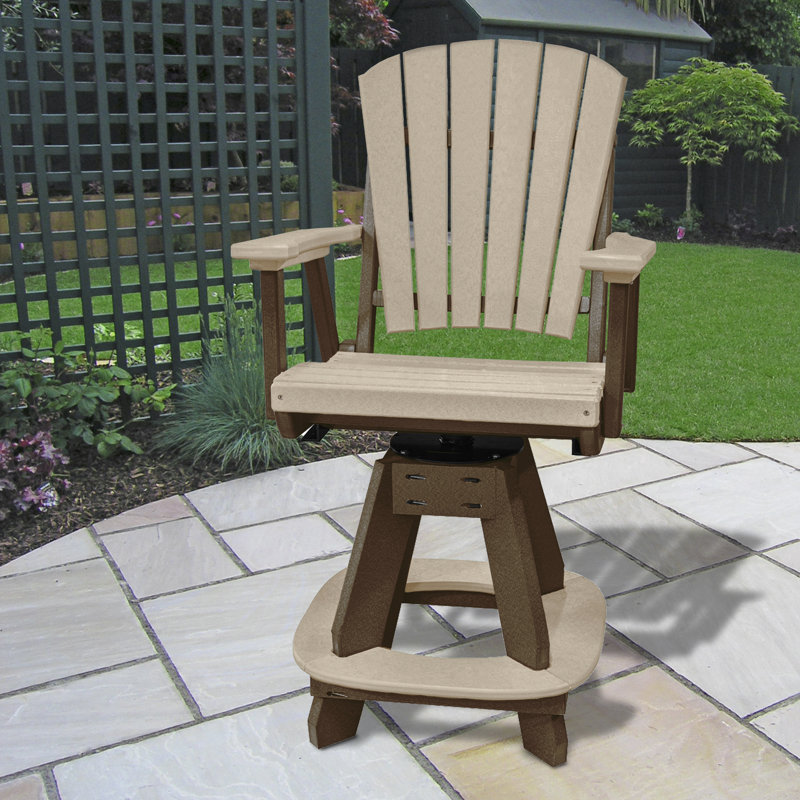 Fauteuil de patio pivotant Enriquez, Bois vieilli