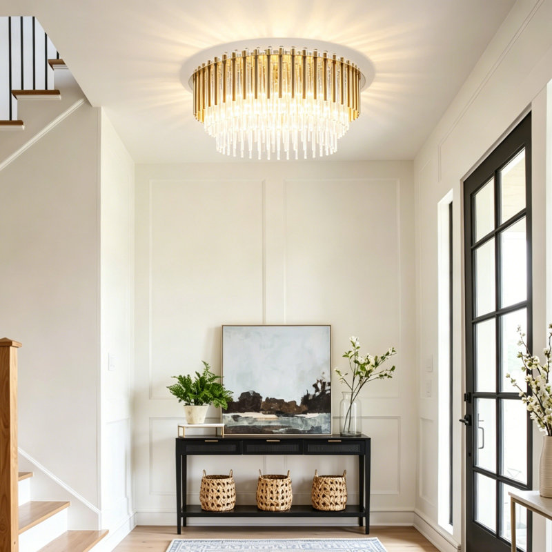 4 - Light Glass Flush Mount Ceiling Light
