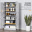 Garde-manger 67,49 po gris, 6 tablettes avec 2 tablettes réglables, 4 portes, rangement