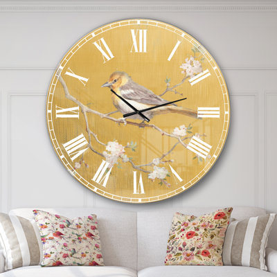 Or doré sur une fleur I - horloge murale traditionnelle