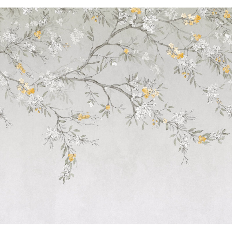 Superfresco Easy Blossom Trail Print To Order Fixed Size 2.8m x 3m Mural, Yellow