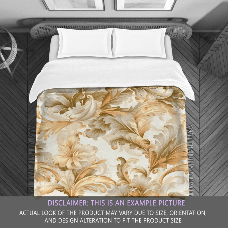 Polyester Comforter, Gold/Beige Floral, Twin Extra Long Comforter