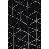 Rapture Black/Silver Gray Geometric Luxury Area Rug