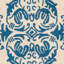 Tapis ivoire / bleu en laine crocheté à la main Daijah-22226377