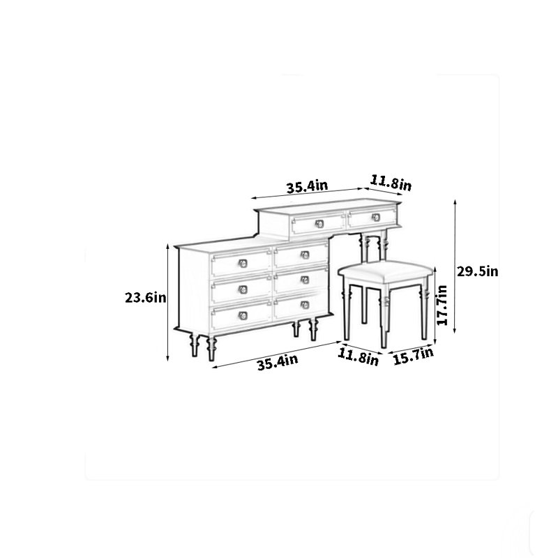 Commode rétractable rétro