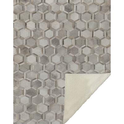 One Pixie Street Gray 50" x 70" Sherpa Throw Blanket, Gray