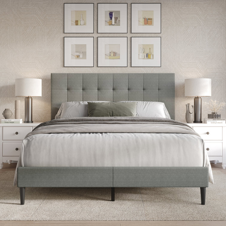 Kearn Tufted Upholstered Low Profile Platform Bed