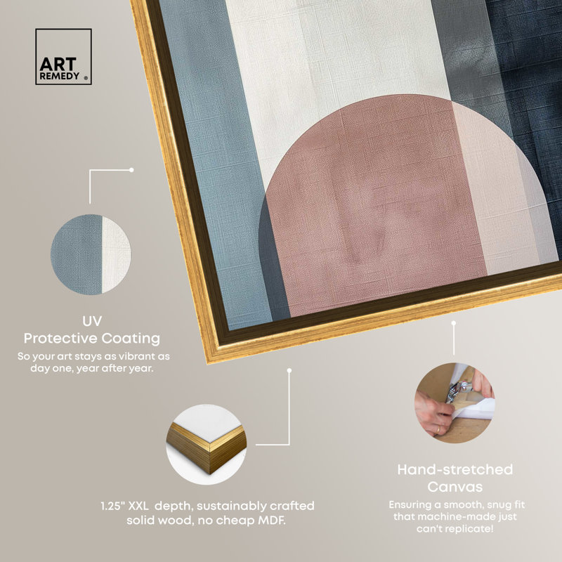 Gold Framed Abstract Canvas Print Wall Art, 21.5" x 17.5"