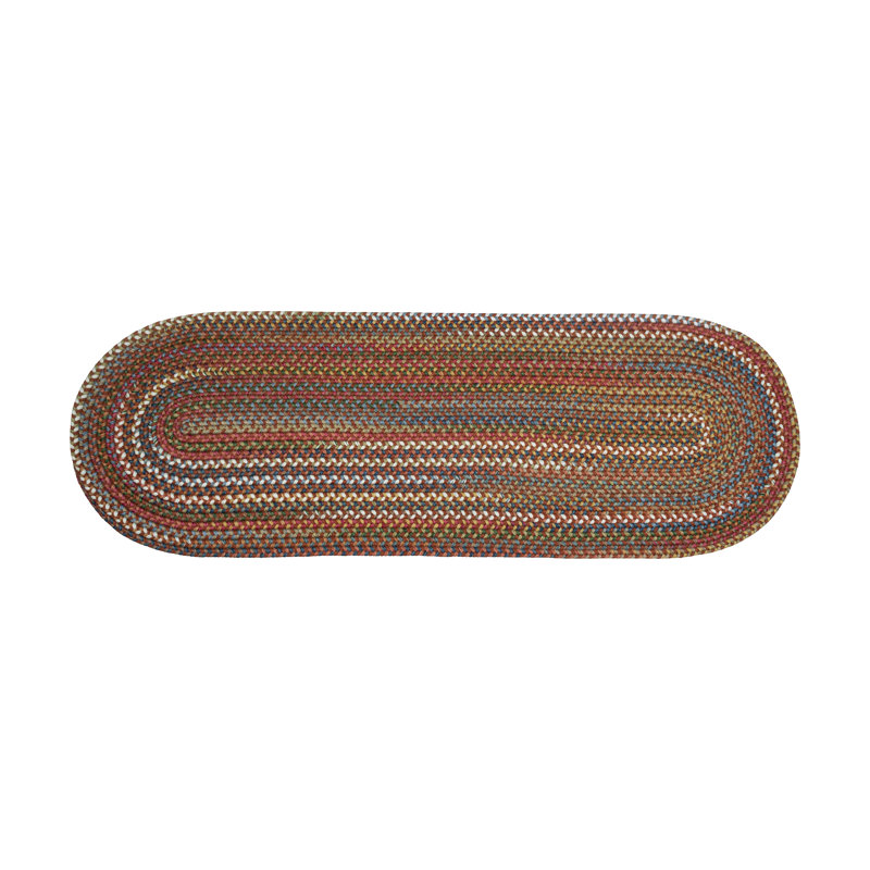 Tapis géométrique tressé à la main Orval, Rouge, Tapis de couloir 2 pi x 6 pi