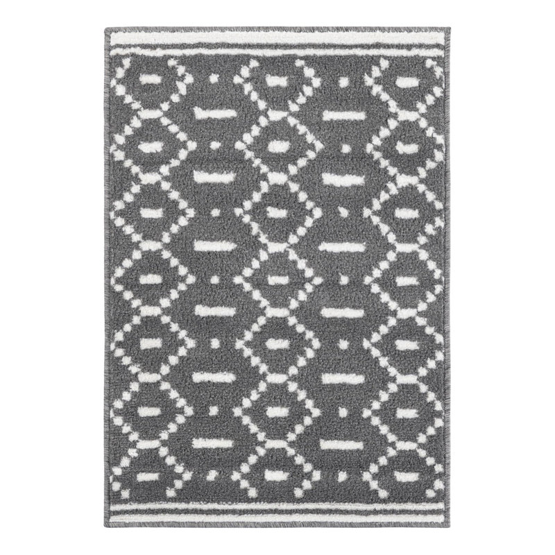 Tapis Ivy Bronx Begna Nathanyl gris, Rectangle 2 pi x 3 pi 1 po