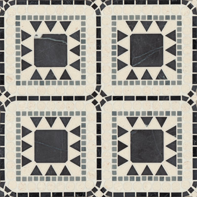 Atrium Grid Honed Marble Tile
