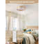 Ventilateurs de plafond avec lumières, ventilateur de plafond Boho de 20 po avec plafonnier encastré, cage en rotin fermée avec 6 vitesses, télécommande pour chambre de bébé