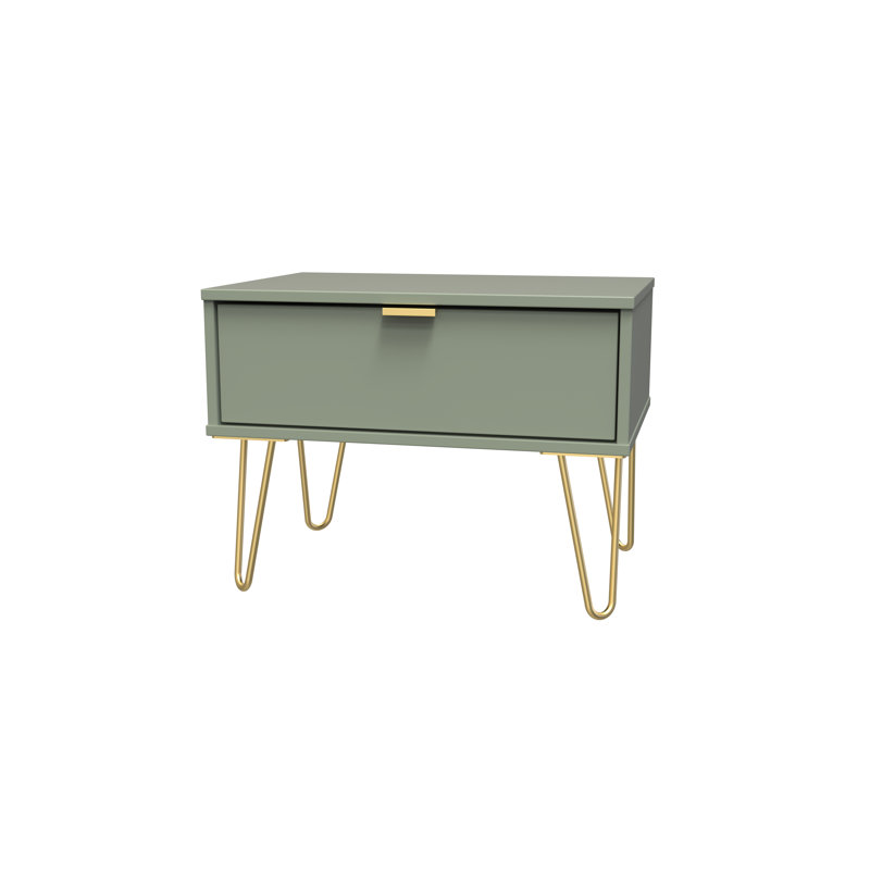 Bisceglia End Table, Green/Gold