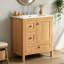 Meuble-lavabo 30 po à grain de bois avec lavabo en céramique