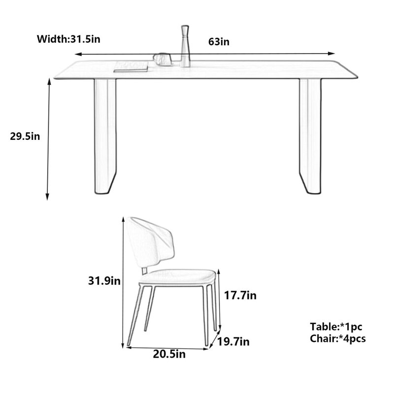 Table Modern Rock Slab, texture naturelle unique, H 29,5 po x L 63 po x l 31,5 po