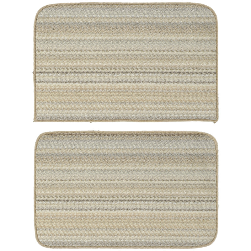 Tapis touffeté à rayures rectangulaire beige Kandace, Nouveauté 1 pi 6 po x 2 pi 3 po