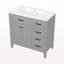 Meuble-lavabo 36 po avec lavabo, armoire de salle de bain grise avec tiroirs, structure solide et panneau de fibres à densité moyenne-138478254-138478258