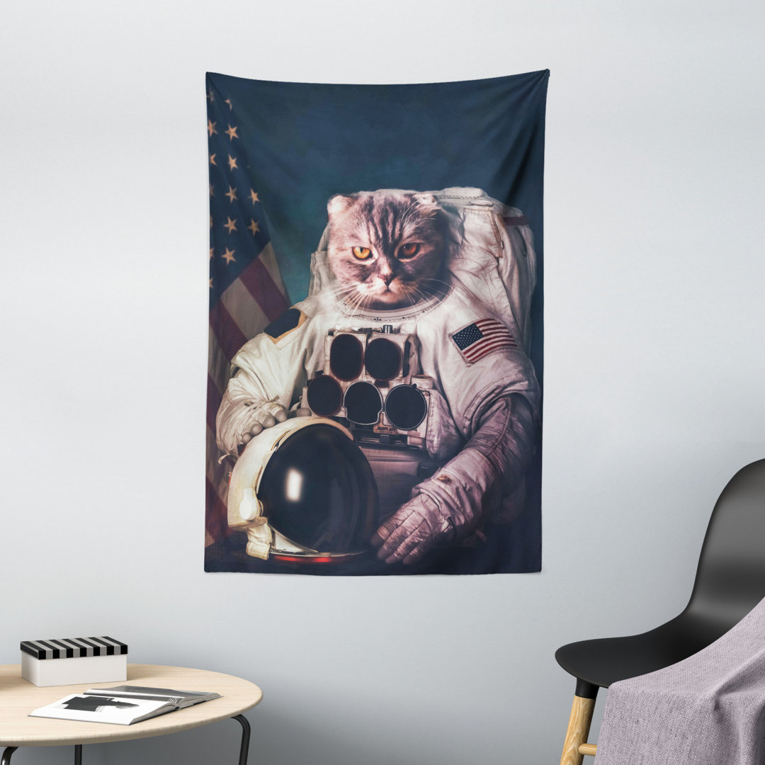 Astronaut und Flagge Patriot Wandbehang