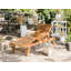 Batali 196 cm Long Reclining Acacia Single Chaise with Cushions and with Table
