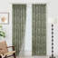 Fabdivine Dark Green  Floral Curtain for Summer and Spring, Handmade Block Print, Soft Thick Linen Pleated Pinch Drapes Elegant, Living Room or Window Treatments, Kundanvan-1809900291
