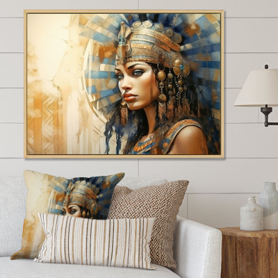 Or et bleu égyptien Pharaons femme IV - Égypte, art mural
