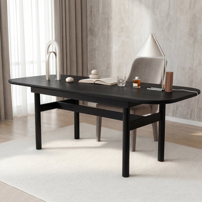 83.9'' W Solid Oak Executive Computer Desk