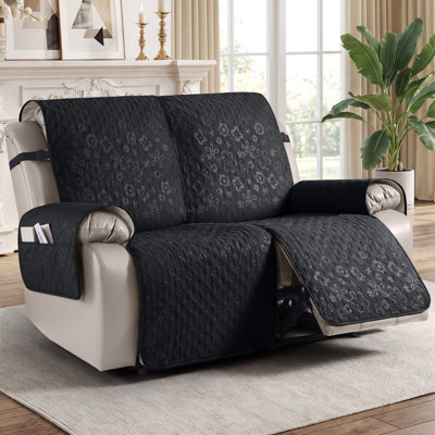 Heide 100% Waterproof 2-Seater Recliner Loveseat Cover with Non-Slip Granules Side Pockets, Machine Washable Couch Cover, Kid Pet Friendly Furniture Protector