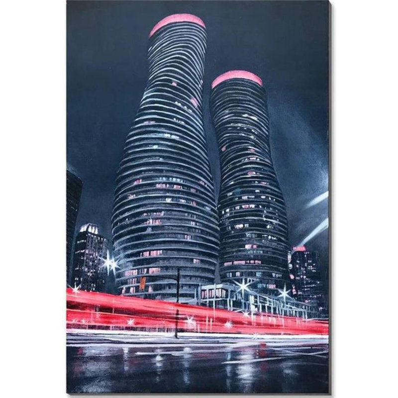 Towers Night View 50% Hand-Painting