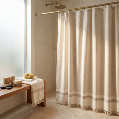 Pixel Turkish Cotton Shower Curtain