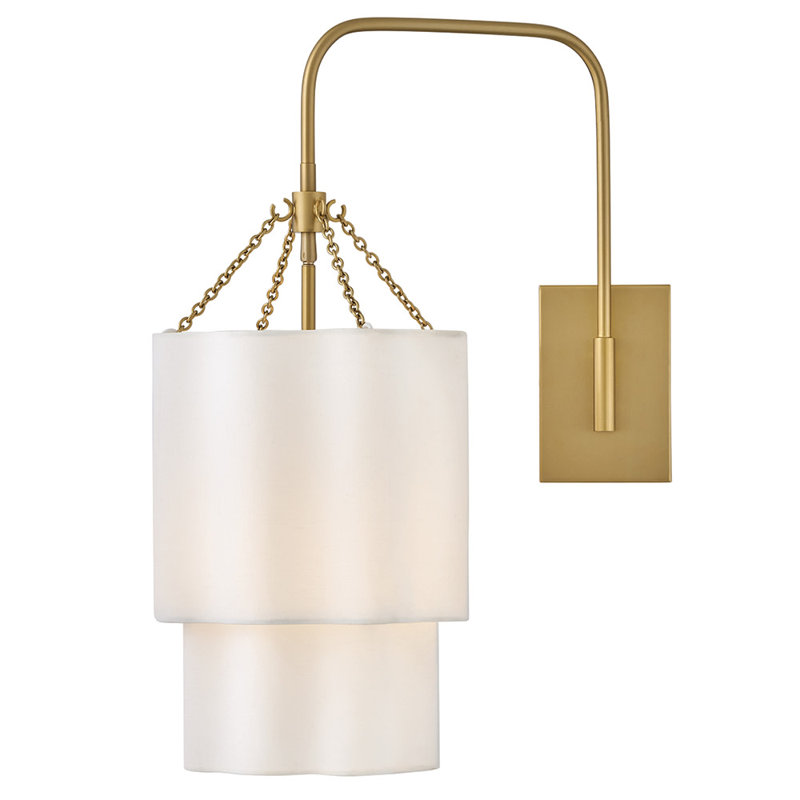 Gwen 1 - Light Armed Sconce, Lacquered Brass