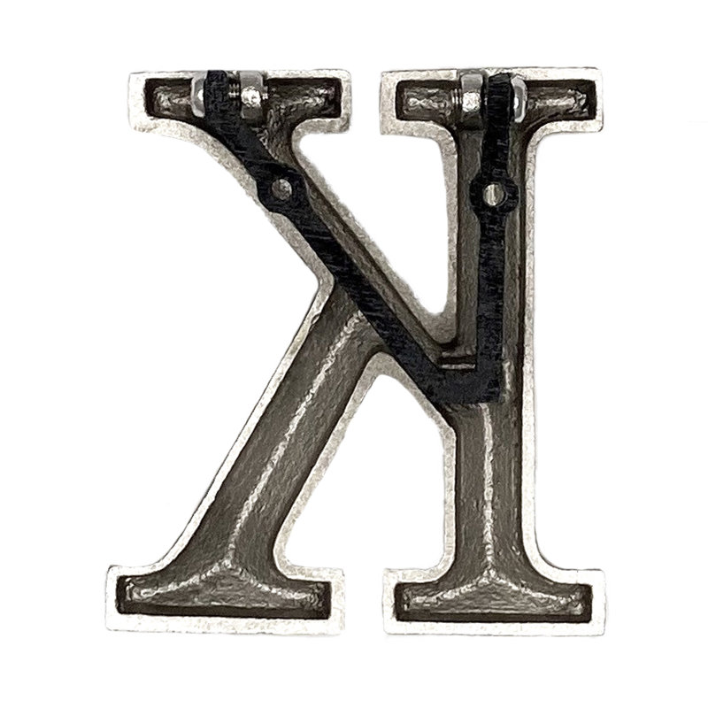 Heurtoir de porte lettre monogramme, Nickel, K