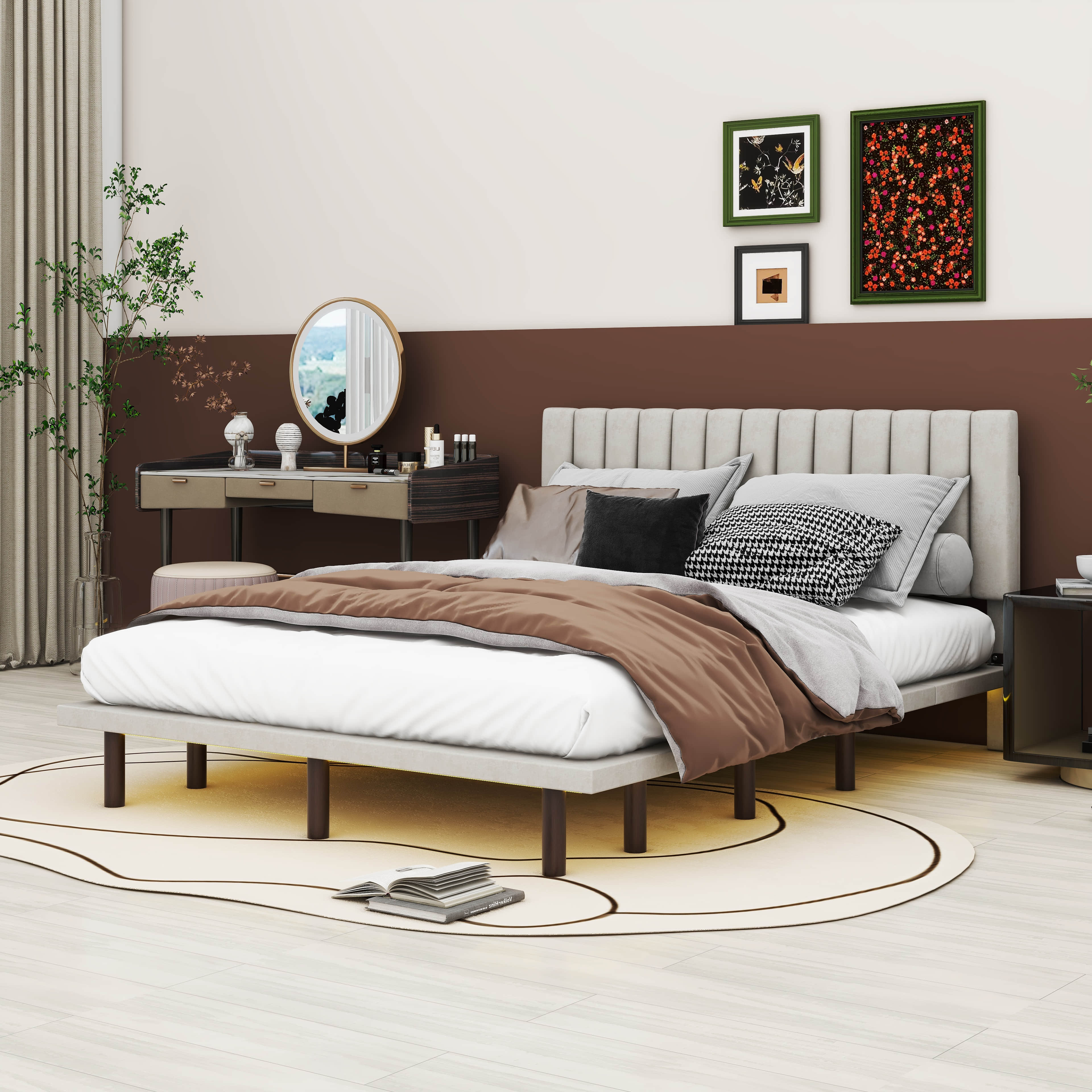 Latitude Run® Queen Size Upholstered Storage Bed Wayfair