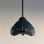 Mini-ampoule à DEL suspendue Simonson Tiffany en verre coloré bleu 8 po x 8 po x 60 po