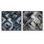 Coudrey - Ensemble de 2 collages carrés à formes abstraites-101845061-101845060