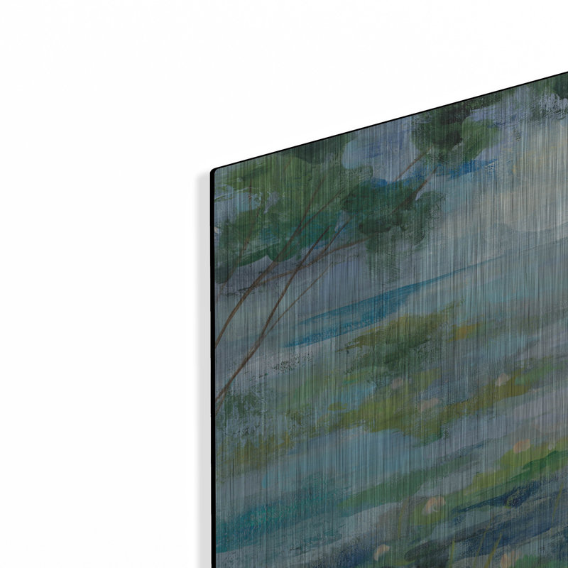 Art mural luxueux «Lily Pond 1» par Silvia Vassileva, 12 po x 12 po