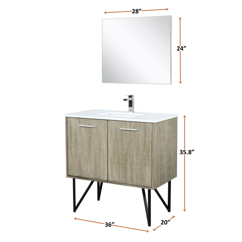 Lancy 36 in W x 20 in D Bath Vanity Top and Faucet Set, White Quartz